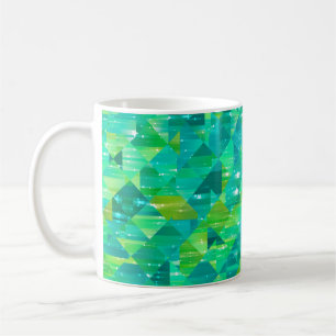 Abstract background. green mosaic coffee mug