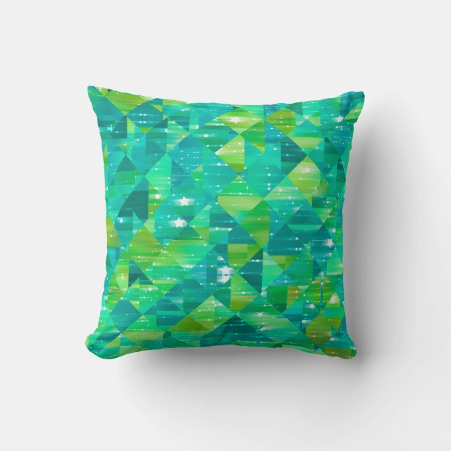 Abstract background. green mosaic throw pillow (Front)