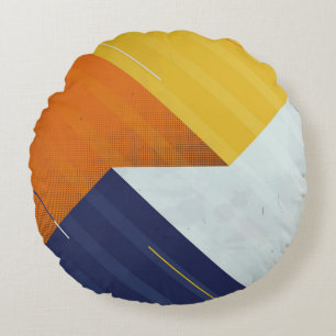 Abstract Background. Grunge texture. Triangle geo Round Pillow