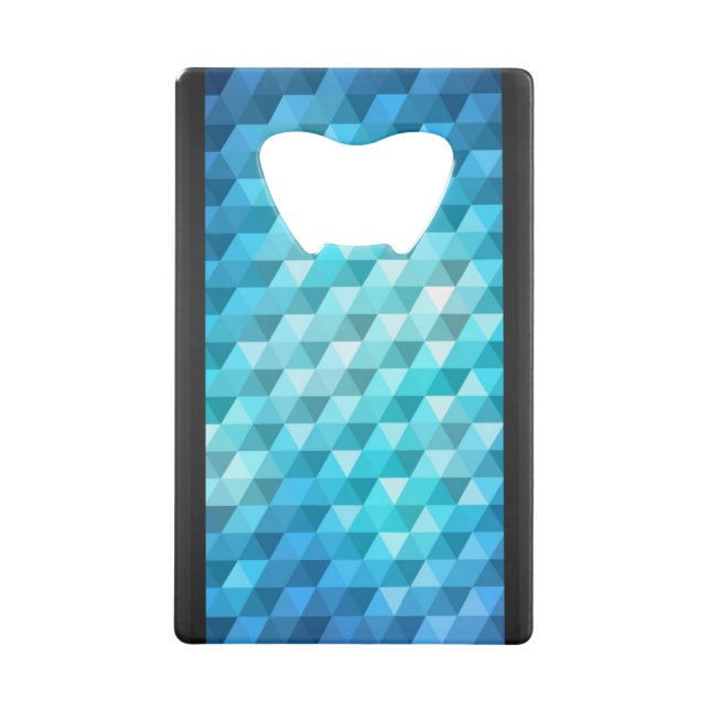 Abstract background made of mosaic pattern credit card bottle opener (Front)