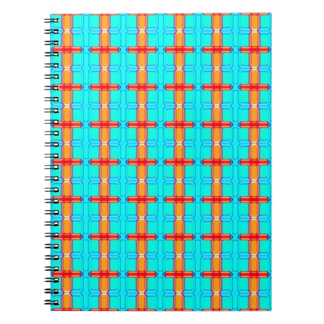 abstract background | multicolored gingham pattern notebook (Front)
