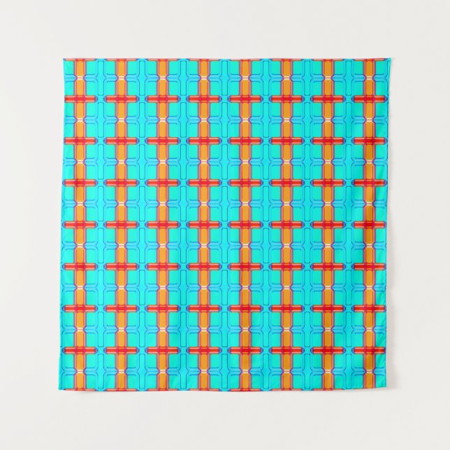 abstract background | multicolored gingham pattern tapestry (Front)