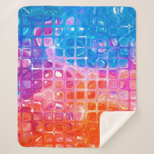 abstract background.multicolored mosaic sherpa blanket