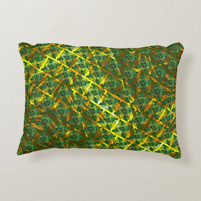 Abstract background of squares and golden dividers accent pillow (Back)