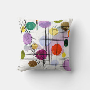 abstract background pattern, with circles, lines, throw pillow