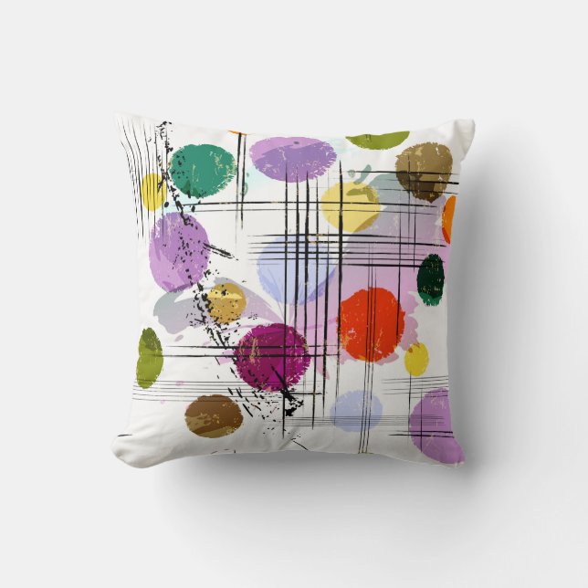 abstract background pattern, with circles, lines,  throw pillow (Front)