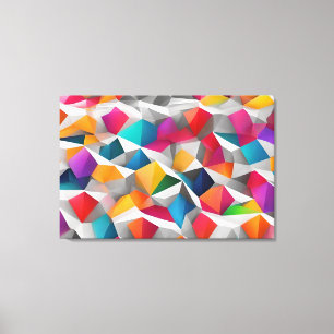 Abstract background polygon colorful canvas print