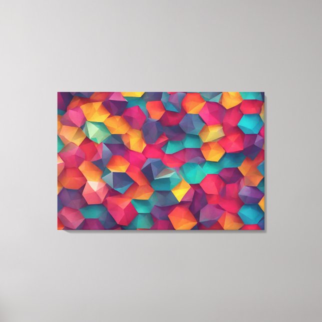 Abstract background polygon colourful  canvas print (Front)