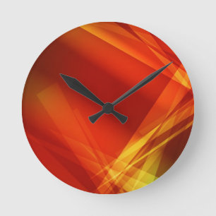 Abstract-Background RED YELLOW GREEN DIGITAL RANDO Round Clock