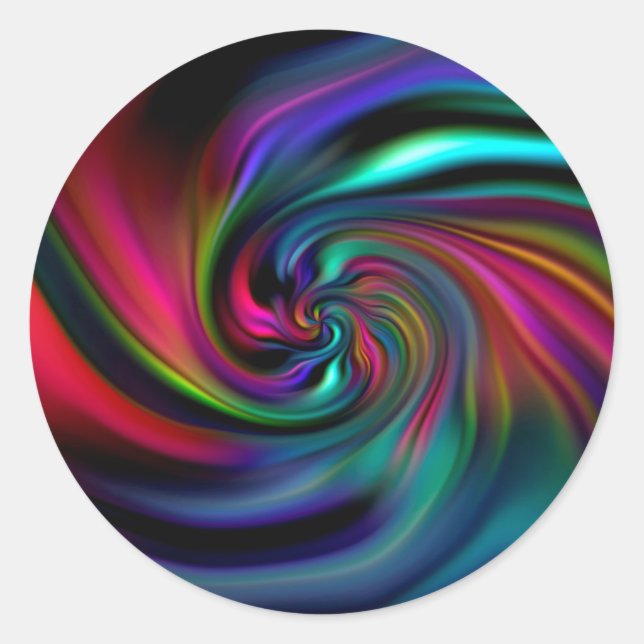Abstract Background Spirals Soft I Classic Round Sticker (Front)