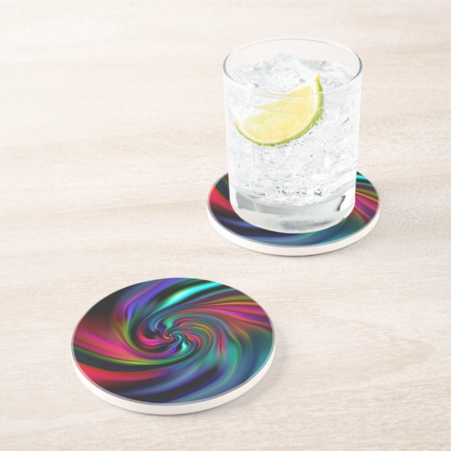 Abstract Background Spirals Soft I Coaster (Side)