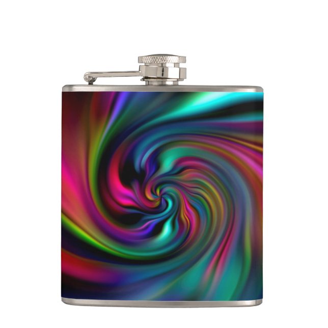 Abstract Background Spirals Soft I Hip Flask (Front)