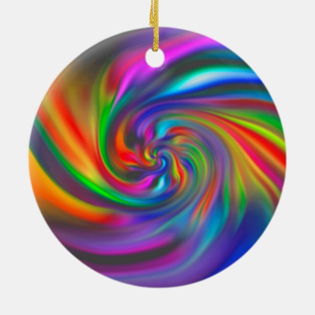 Abstract Background Spirals Soft II Ceramic Ornament (Back)