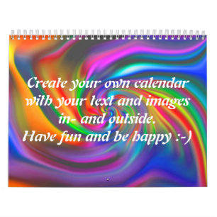 Abstract Background Spirals soft II + your text Calendar