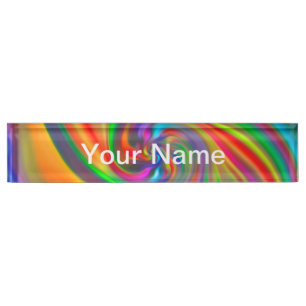 Abstract Background Spirals Soft II + your text Nameplate
