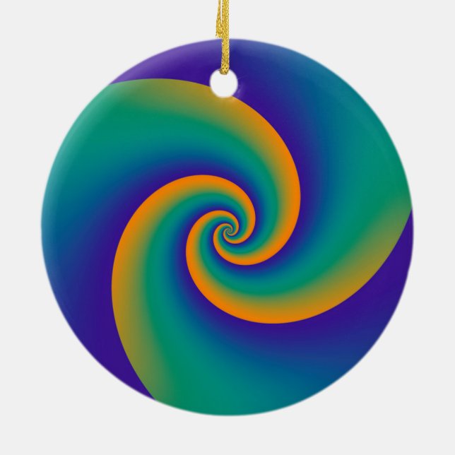 Abstract Background Spirals soft V Ceramic Ornament (Back)
