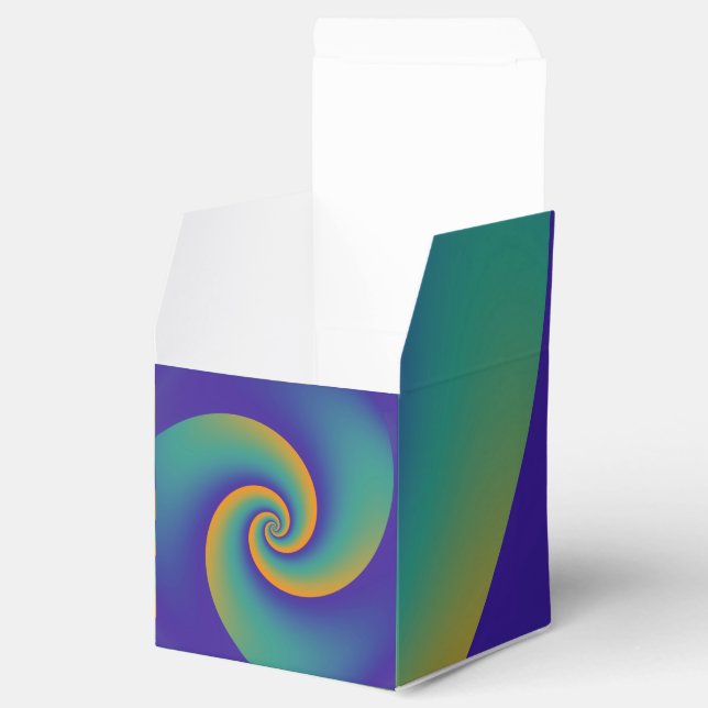 Abstract Background Spirals soft V Favor Box (Opened)