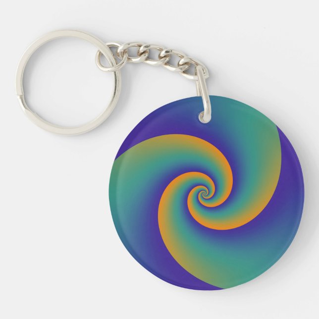 Abstract Background Spirals soft V Keychain (Front)