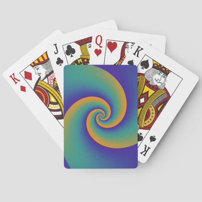 Abstract Background Spirals soft V Playing Cards (Back)