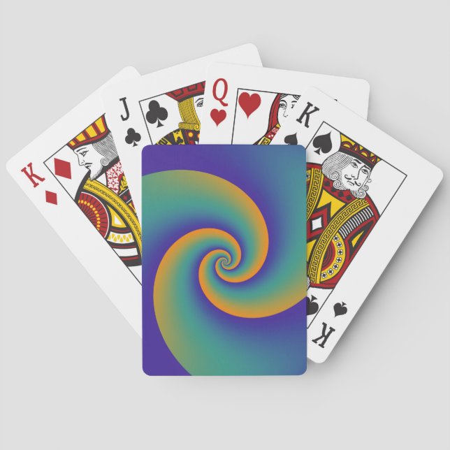 Abstract Background Spirals soft V Playing Cards (Back)