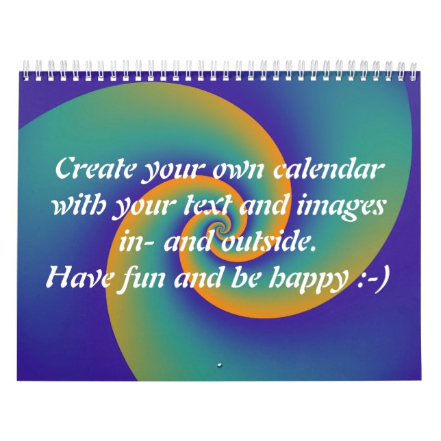 Abstract Background Spirals soft V + your text Calendar (Cover)