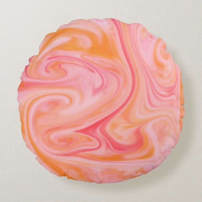 Abstract background texture of swirling or flowing round pillow (Front)