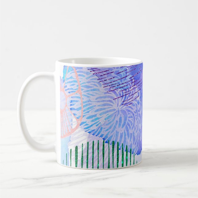 Abstract background watercolor coffee mug (Left)