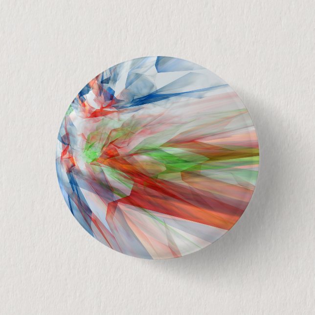 Abstract background with colourful crystals 1 inch round button (Front)