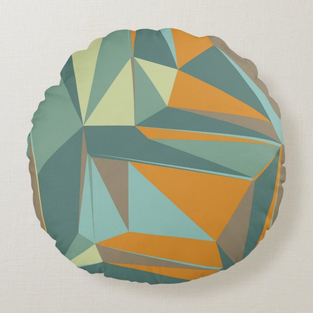 Abstract background with colourful trianglesabstra round pillow (Front)