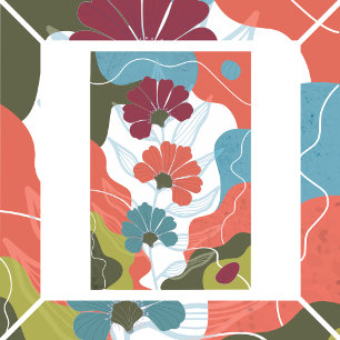Abstract background with flowers poster