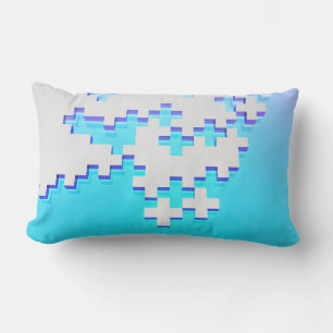 Abstract background with grey puzzle with pluses lumbar pillow