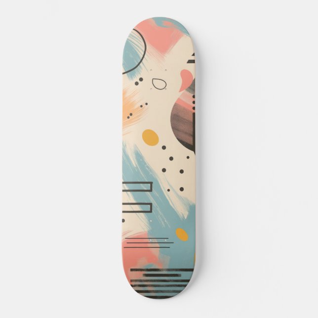 Abstract background with linear patterns skateboard (Front)