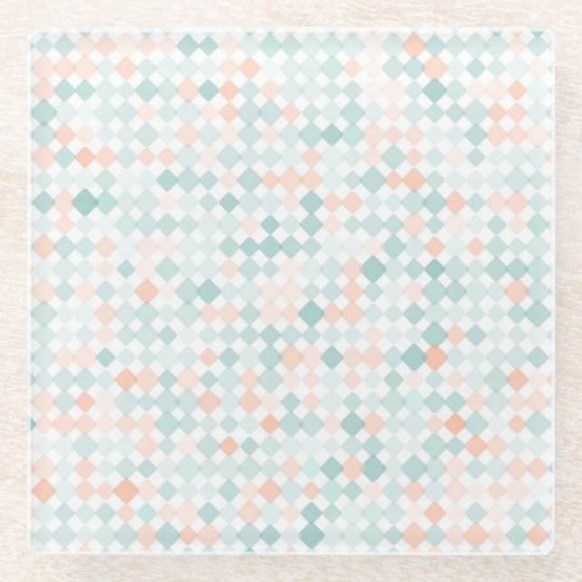 Abstract background with mixed small spots glass coaster (Front)
