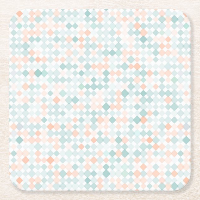 Abstract background with mixed small spots square paper coaster (Front)