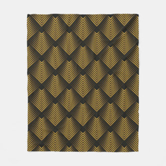 Abstract background with square lines golden colou fleece blanket