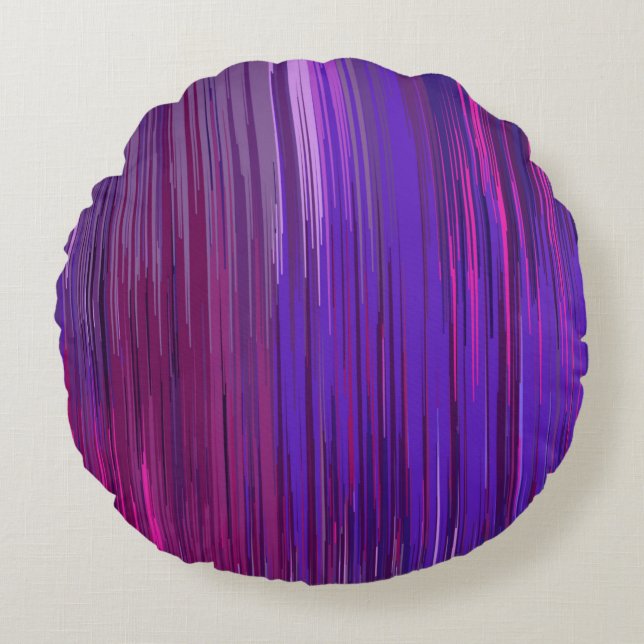 Abstract background with thin purple vertical line round pillow (Front)