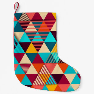 Abstract background with triangle shapes. Modern g Small Christmas Stocking