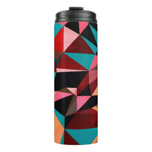 Abstract background with triangles and colourful g thermal tumbler