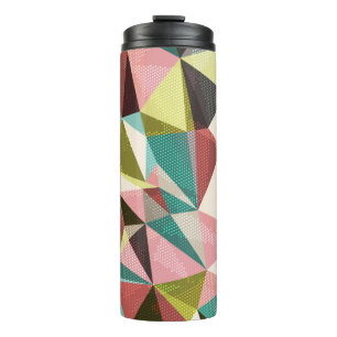 Abstract background with triangles and colourful g thermal tumbler
