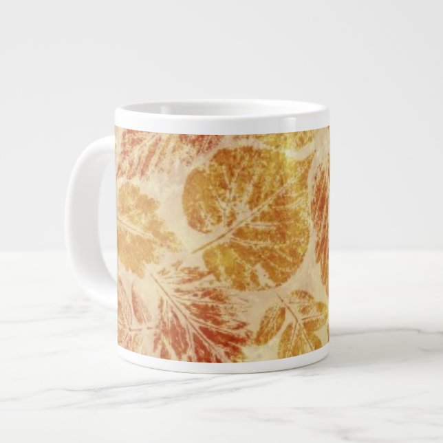 Abstract backgrounds, watercolor, leaves large coffee mug (Front Left)