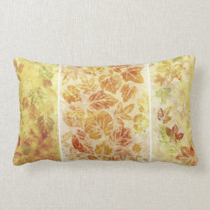 Abstract backgrounds, watercolor, leaves lumbar pillow