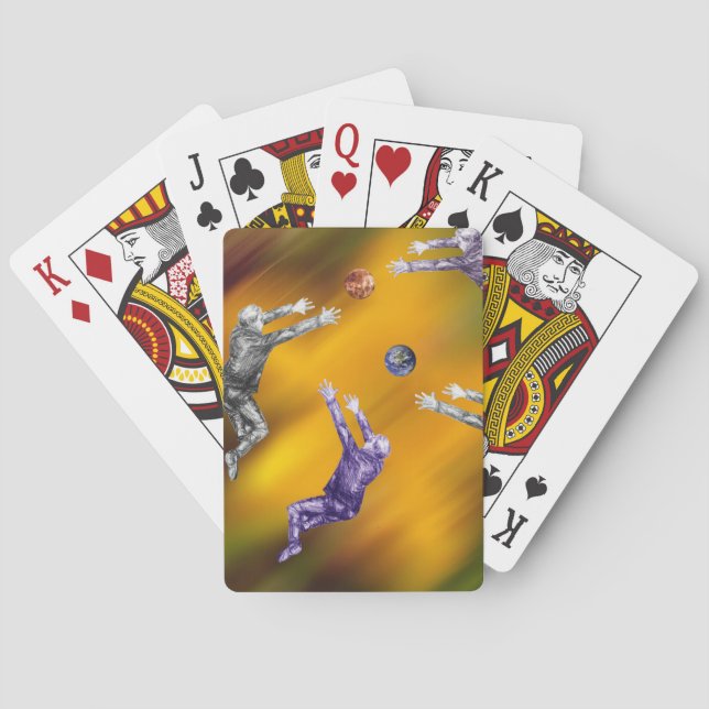 Abstract ball fight Playing Cards (Back)