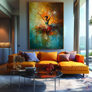 Abstract Ballerina Dance Art Canvas Print