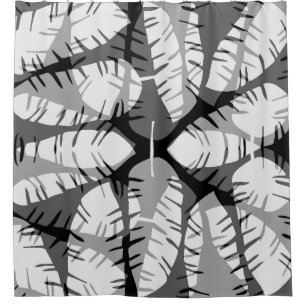 ABSTRACT BANANA LEAVES BLACK AND WHITE