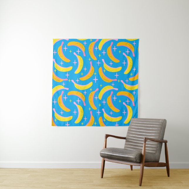 Abstract banana pattern tapestry (In Situ)
