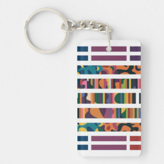 Abstract Bar Code Art Keychain