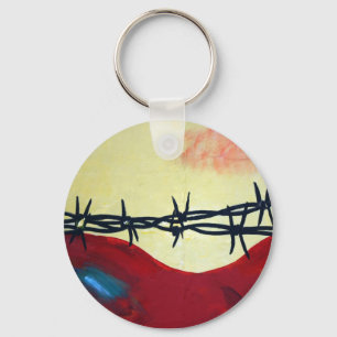 Abstract - barbed wire keychain
