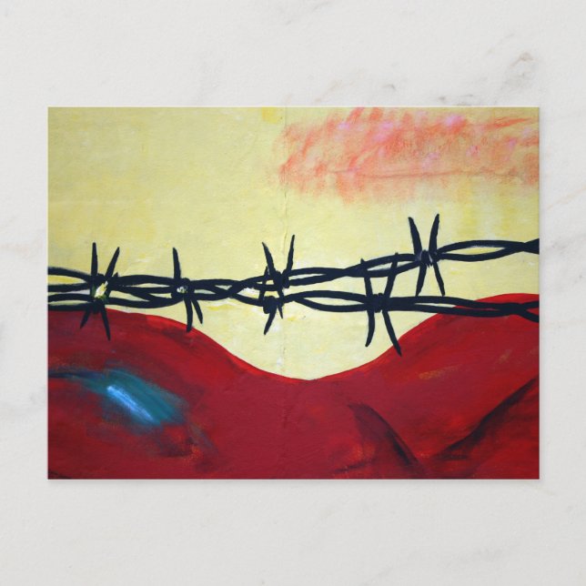 Abstract - barbed wire postcard (Front)