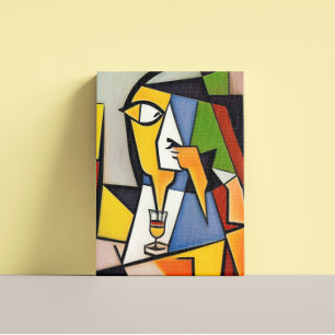 Abstract Bartender Cubist  Canvas Print