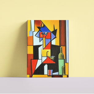 Abstract Bartender Cubist  Canvas Print